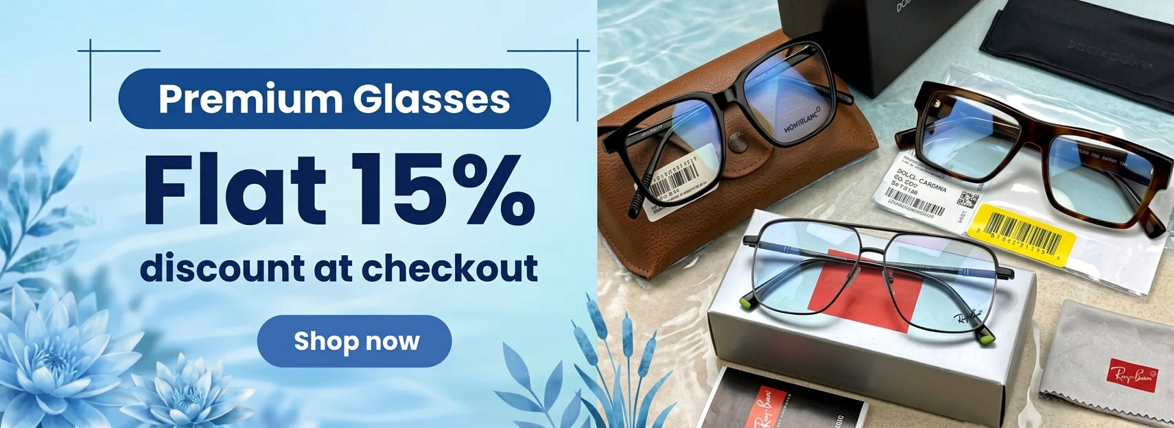 Premium Glasses — Flat 15% discount at checkout